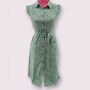 Monteau Green Floral Dress